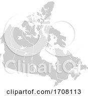 Poster, Art Print Of Gray Silhouette Map Of Canada