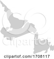 Poster, Art Print Of Gray Province Silhouette Map Of Newfoundland And Labrador Canada