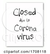 Poster, Art Print Of Business Closed Due To Corona Virus Sign