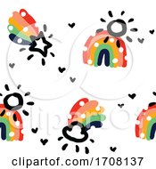 Poster, Art Print Of Bold And Playful Background Pattern Of Rainbows