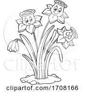 Poster, Art Print Of Black And White Daffodil Flowers