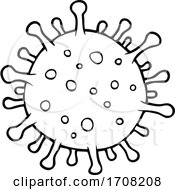 Poster, Art Print Of Cartoon Black And White Virus