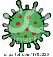 Poster, Art Print Of Cartoon Red And Green Virus