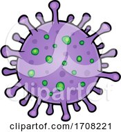 Poster, Art Print Of Cartoon Purple And Green Virus