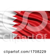 Poster, Art Print Of 3d Illustration Of The Flag Of Bahrain Waving In The Wind