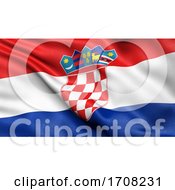 Poster, Art Print Of 3d Illustration Of The Flag Of Croatia Waving In The Wind