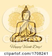 Happy Vesak Day Holiday Buddha In Meditation