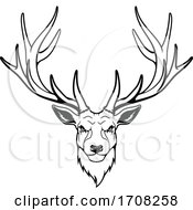 Poster, Art Print Of Tough Black And White Deer Stag Mascot