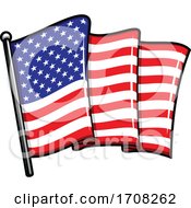 Poster, Art Print Of Rippling American Flag