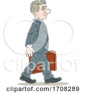 Poster, Art Print Of Businessman Walking With A Briefcase