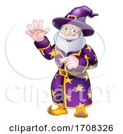Poster, Art Print Of Pointing Wizard Cartoon Character