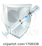 Poster, Art Print Of Vaccine Injection Syringe Immunization Shield