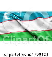 Poster, Art Print Of 3d Illustration Of The Flag Of Uzbekistan Waving In The Wind