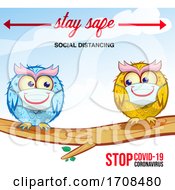 Owls Wearing Coronavirus Masks And Social Distancing by Domenico Condello #COLLC1708480-0191