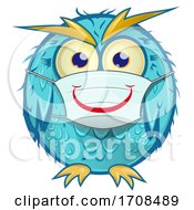 Poster, Art Print Of Blue Owl Wearing A Coronavirus Mask