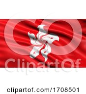 Poster, Art Print Of 3d Illustration Of The Flag Of Hong Kong Waving In The Wind