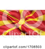 Poster, Art Print Of 3d Illustration Of The Flag Of North Macedonia Waving In The Wind