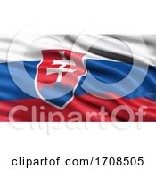 Poster, Art Print Of 3d Illustration Of The Flag Of Slovakia Waving In The Wind