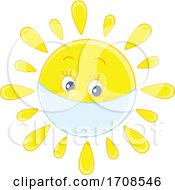 Poster, Art Print Of Spring Or Summer Sun Mascot Wearing A Mask