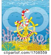 Poster, Art Print Of Sea Snake On A Sunken Ship Helm