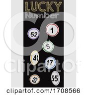 Poster, Art Print Of Lucky Number Black Panel With Flying Buttons Numbers