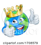 King Earth Globe World Mascot Cartoon Character