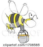 Poster, Art Print Of Bee Wearing A Mask And Carrying Heavy Buckets Of Honey