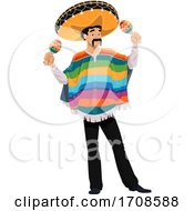 Poster, Art Print Of Mexican Man Playing Maracas