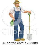Poster, Art Print Of Farmer Or Gardener With A Shovel
