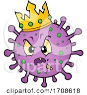 Poster, Art Print Of Cartoon Purple Virus Wearing A Crown