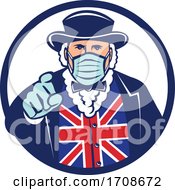 John Bull Pointing And Wearing A Surgical Mask by patrimonio