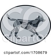 Poster, Art Print Of Black Labrador Low Polygon Oval
