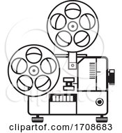 Poster, Art Print Of Vintage Movie Film Projector Retro Black And White