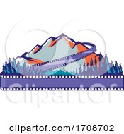 Poster, Art Print Of Mountain With Flowing Film Strip