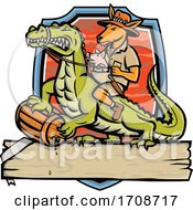 Poster, Art Print Of Kangaroo Pig Riding A Crocodile