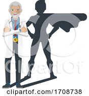 Poster, Art Print Of Medical Doctor Super Hero Cartoon Mascot