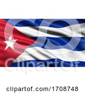 3D Illustration Of The Flag Of Cuba Waving In The Wind