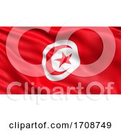Poster, Art Print Of 3d Illustration Of The Flag Of Tunisia Waving In The Wind