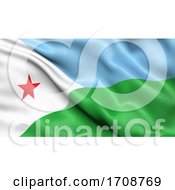 Poster, Art Print Of 3d Illustration Of The Flag Of Djibouti Waving In The Wind