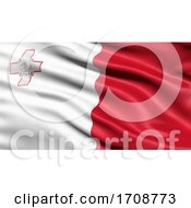 3D Illustration Of The Flag Of Malta Waving In The Wind