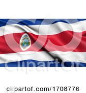 Poster, Art Print Of 3d Illustration Of The Flag Of Costa Rica Waving In The Wind