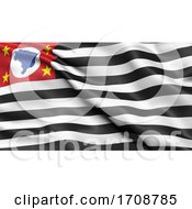 3D Illustration Of The Brazilian Federate State Of Sao Paulo Waving In The Wind