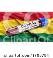 Poster, Art Print Of Flag Of Ghana Waving In The Wind With A Positive Covid19 Blood Test Tube