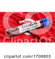 Poster, Art Print Of Flag Of Tunisia Waving In The Wind With A Positive Covid19 Blood Test Tube