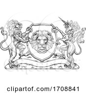 Coat Of Arms Unicorn Lion Crest Shield Family Seal