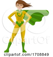 Super Hero Woman Cartoon by AtStockIllustration