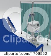 Poster, Art Print Of 3d Hospital Bed With Respirator