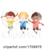 Poster, Art Print Of Kids Hop On Your Right Foot Illustration