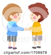 Kids Boys Shake Hands Illustration