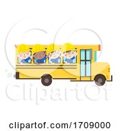 Poster, Art Print Of Kids Construction Engineer School Bus Illustration